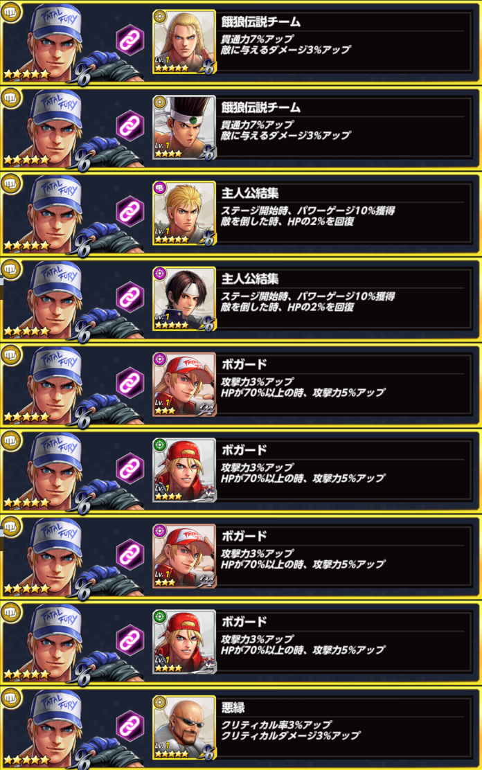 KOF 96 テリー・ボガードのステータス | 【KOFAS】KOF ALLSTAR